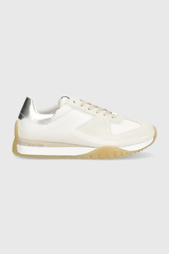 Calvin Klein sneakers RUNNER LACE UP LTH/NYLON bianco
