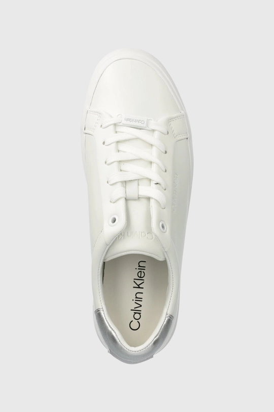 biela Kožené tenisky Calvin Klein VULCANIZED LACE UP LTH