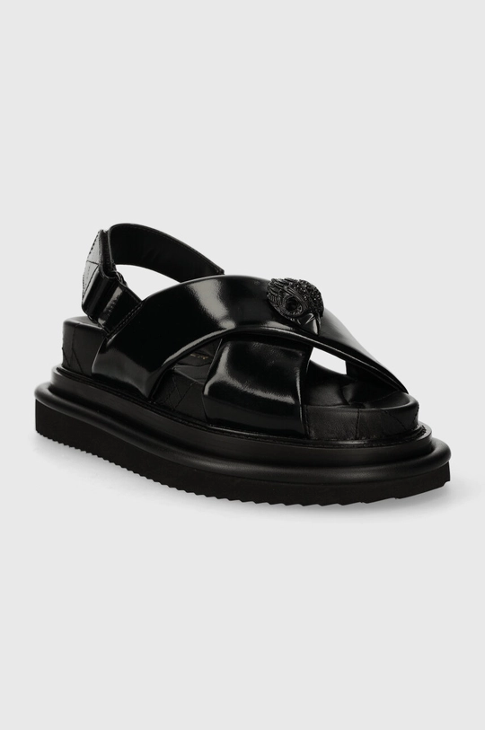 Usnjeni sandali Kurt Geiger London Orson Cross Strap Sandal črna