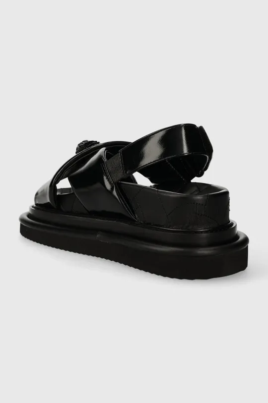 Usnjeni sandali Kurt Geiger London Orson Cross Strap Sandal Zunanjost: Lakirano usnje Notranjost: Sintetični material Podplat: Sintetični material