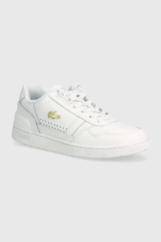 biały Lacoste sneakersy skórzane T-Clip Leather Damski