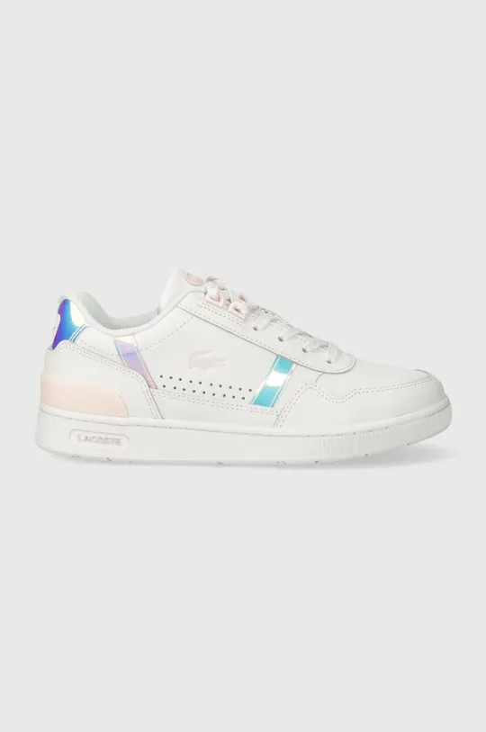 Lacoste sneakers in pelle T-Clip Pastel Accent Leather bianco