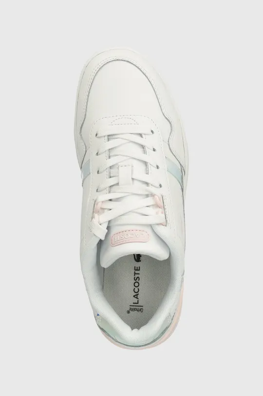 bianco Lacoste sneakers in pelle T-Clip Pastel Accent Leather