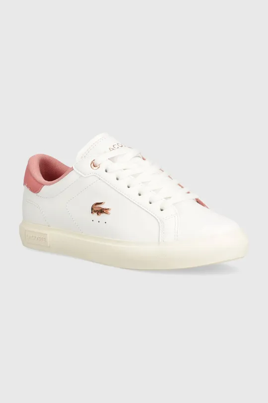 λευκό Δερμάτινα αθλητικά παπούτσια Lacoste Powercourt Leather Γυναικεία