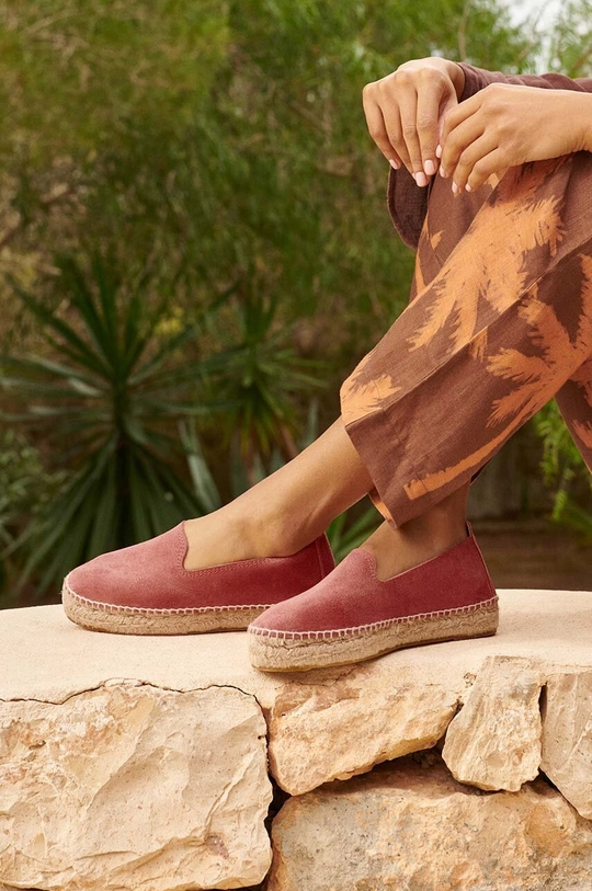 Espadrile iz semiša Manebi Hamptons Double Sole Espadrilles Zunanjost: Semiš usnje Notranjost: Tekstilni material Podplat: Juta, Guma