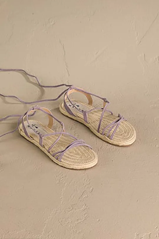 fialová Semišové sandále Manebi Lace-Up Sandals Dámsky
