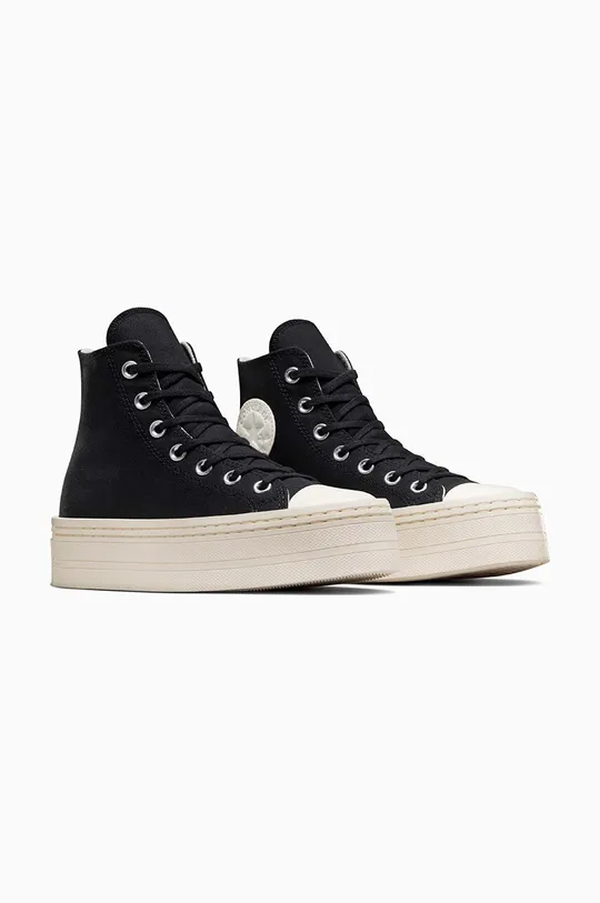 Πάνινα παπούτσια Converse Chuck Taylor All Star Modern Lift μαύρο