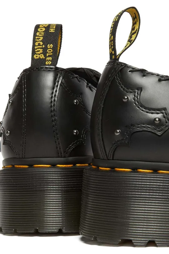 black Dr. Martens leather shoes Ramsey Quad Monk