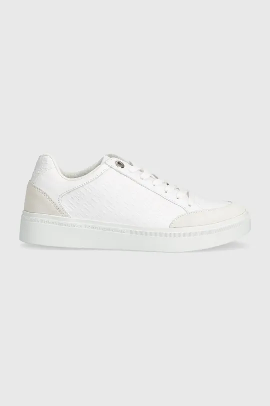 bianco Tommy Hilfiger sneakers in pelle COURT SNEAKER MONOGRAM Donna