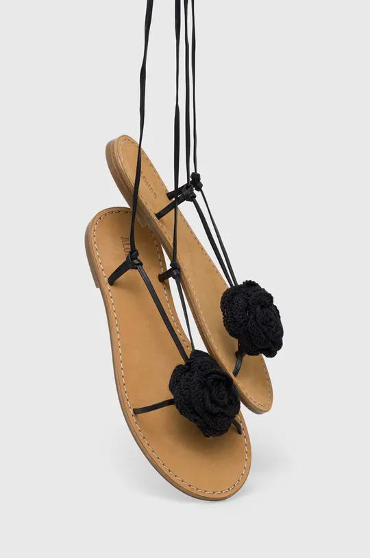 Kožené sandále Alohas Jakara čierna