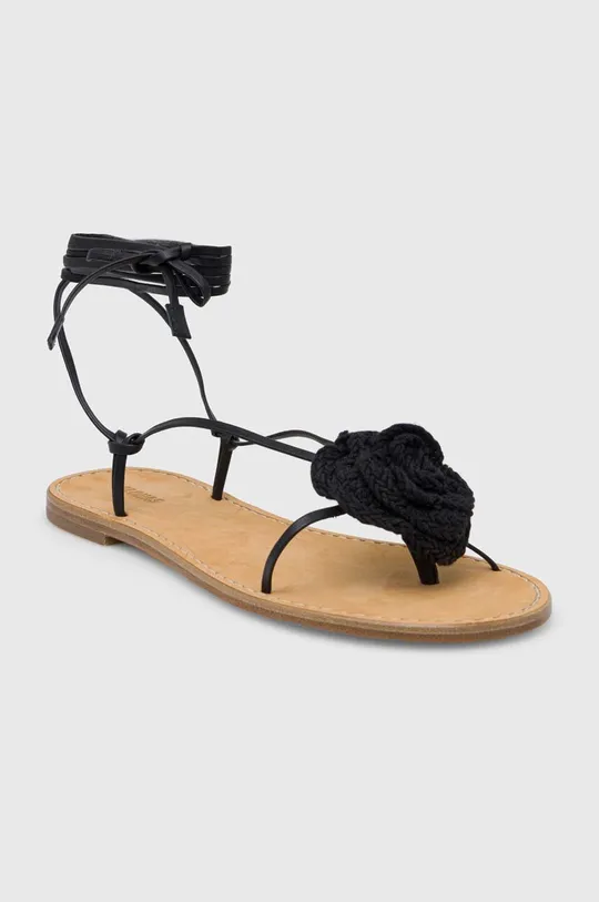 czarny Alohas sandały skórzane Jakara