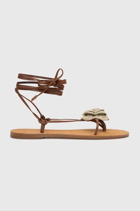 hnedá Kožené sandále Alohas Jakara Dámsky
