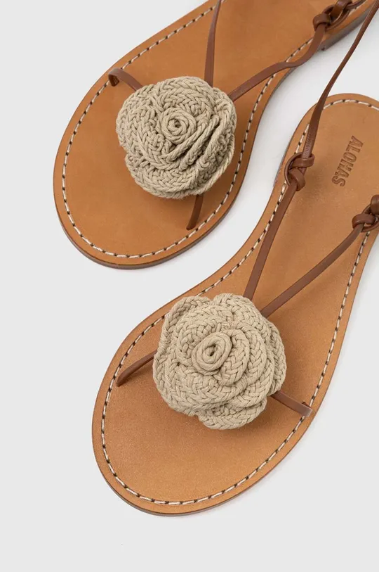 hnedá Kožené sandále Alohas Jakara