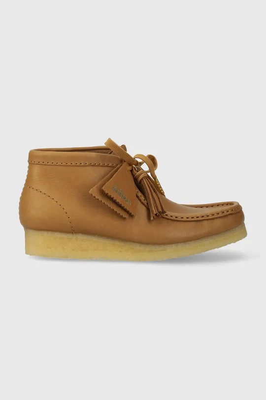 Шкіряні туфлі Clarks Originals Wallabee Boot коричневий