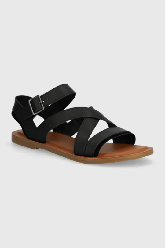 čierna Kožené sandále Toms Sloane Dámsky