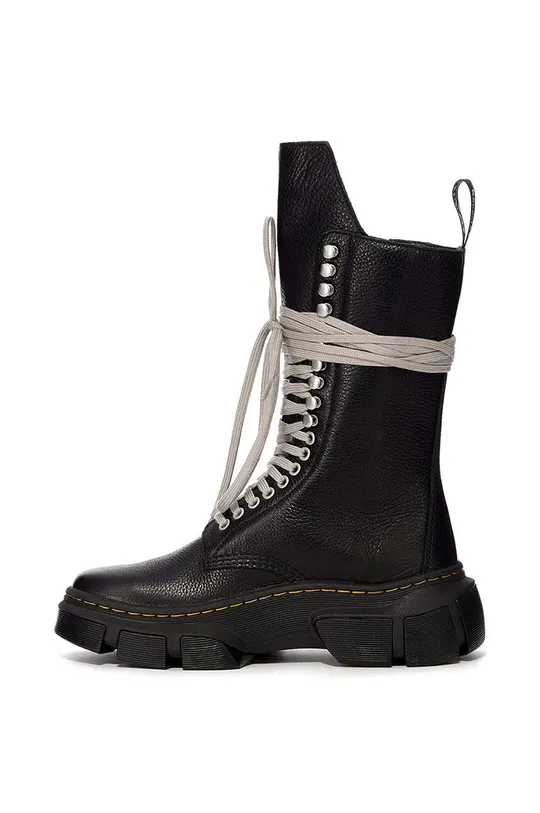 black Rick Owens leather ankle boots x Dr. Martens 1918 Calf Length Boot