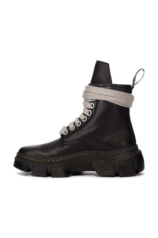 black Rick Owens leather ankle boots x Dr. Martens 1460 Jumbo Lace Boot
