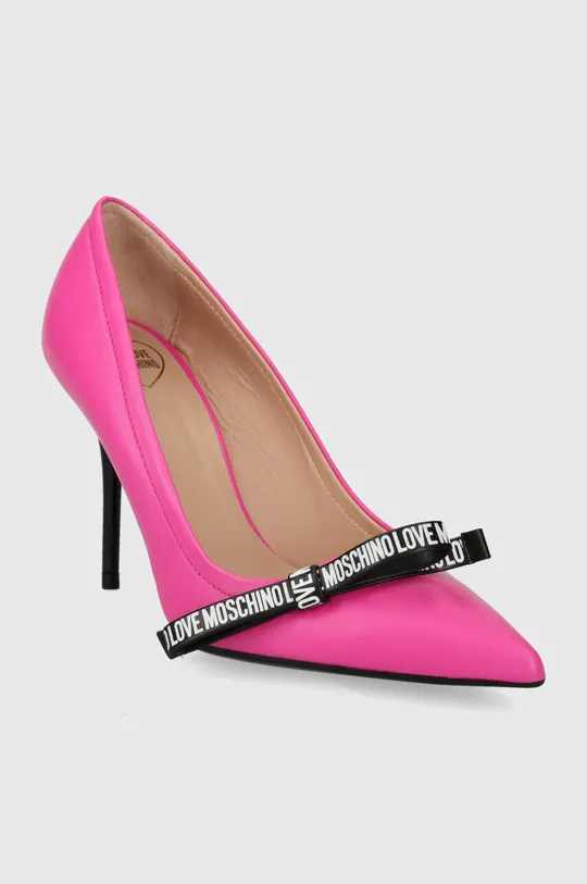 Шкіряні туфлі Love Moschino рожевий