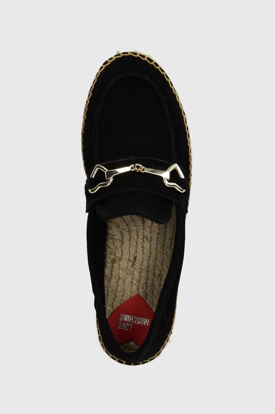 czarny Love Moschino espadryle zamszowe