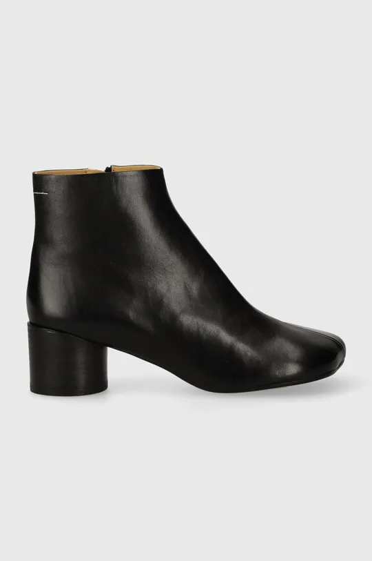 Kožené kotníkové boty MM6 Maison Margiela Ankle Boots černá
