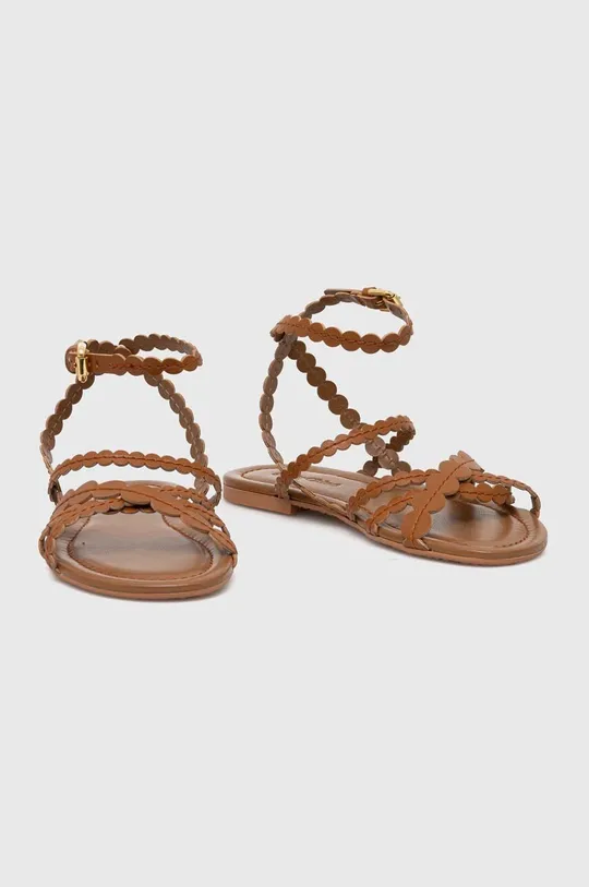 Kožené sandále See by Chloé hnedá