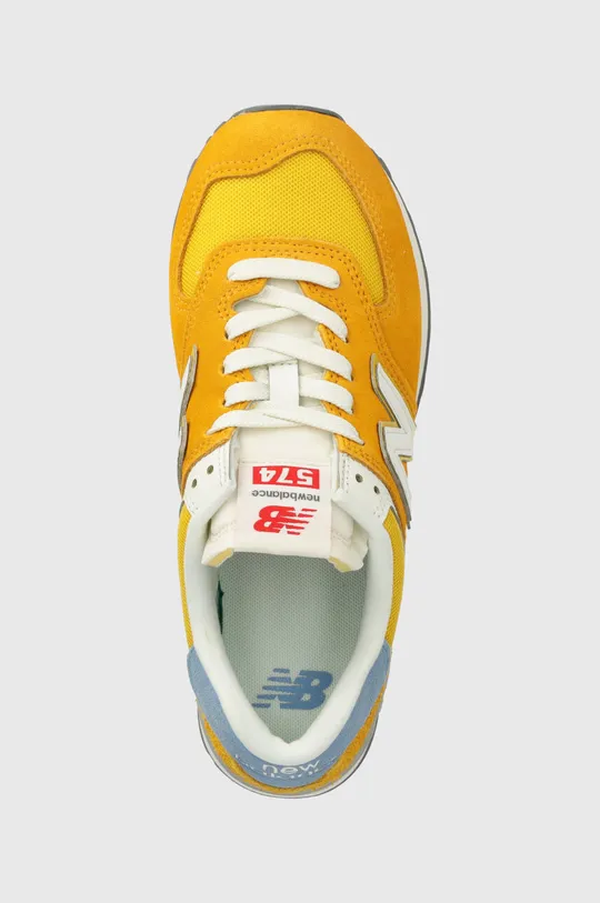 yellow New Balance sneakers 574