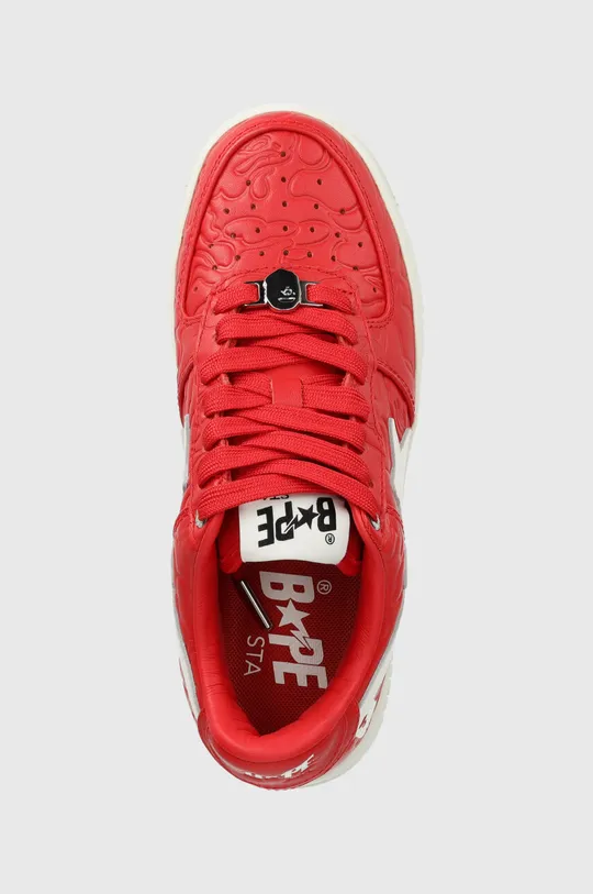 κόκκινο Δερμάτινα αθλητικά παπούτσια A Bathing Ape Bape Sta #3 L