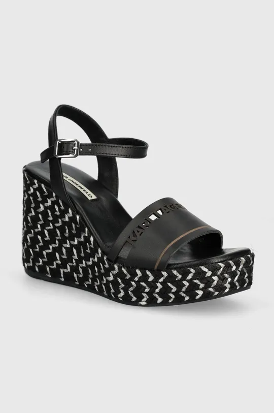 čierna Kožené sandále Karl Lagerfeld GABLE Dámsky