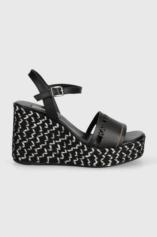 Kožené sandále Karl Lagerfeld GABLE čierna