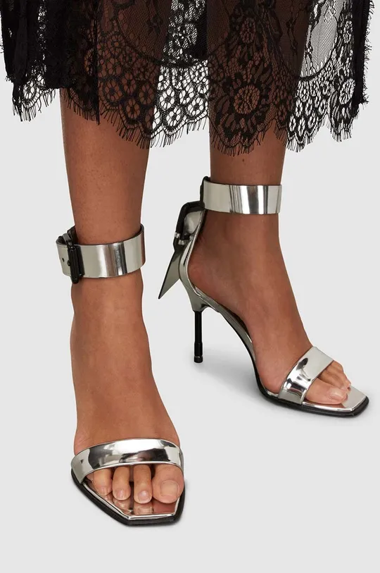 Kožne sandale AllSaints Noir