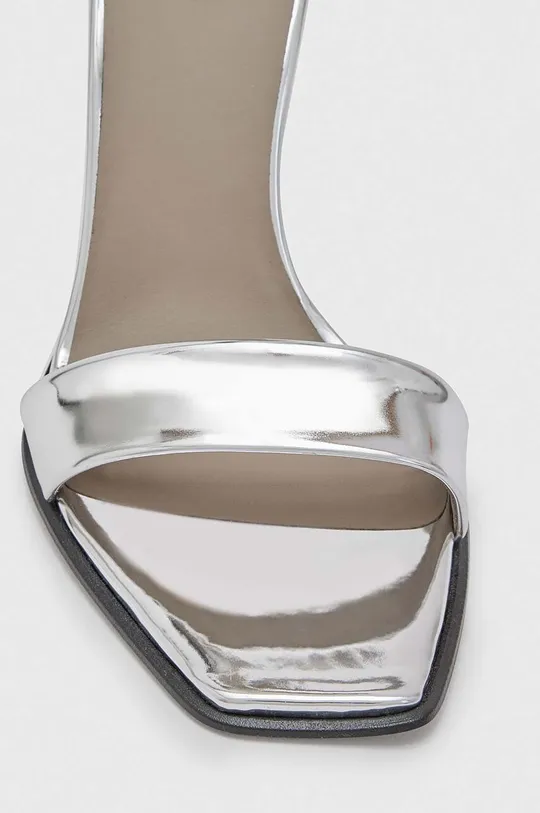 Usnjeni sandali AllSaints Noir Zunanjost: Naravno usnje Podplat: Sintetični material Vložek: Naravno usnje