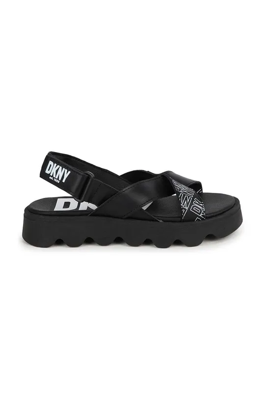 Detské kožené sandále Dkny čierna