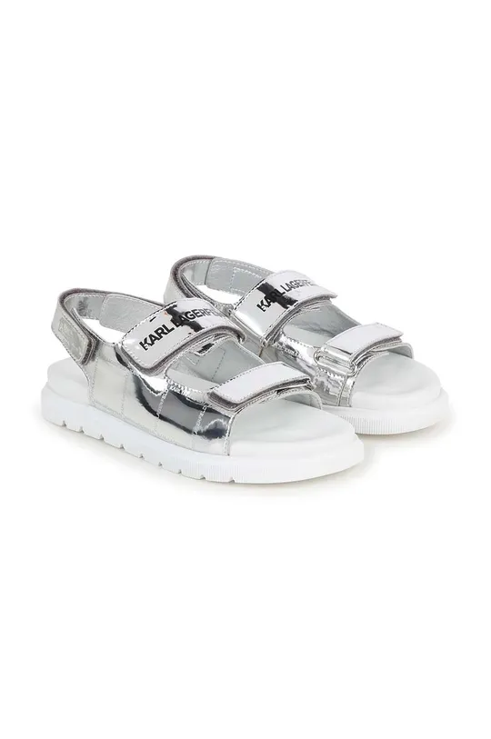сірий Дитячі шкіряні сандалі Karl Lagerfeld Для дівчаток