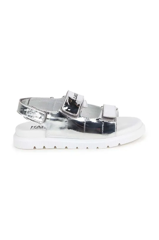 Detské kožené sandále Karl Lagerfeld sivá