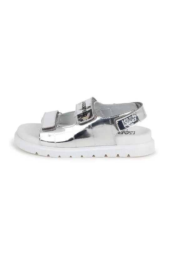 sivá Detské kožené sandále Karl Lagerfeld
