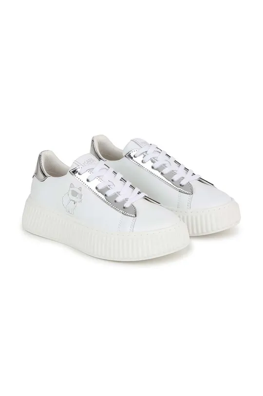 білий Дитячі шкіряні кросівки Karl Lagerfeld Для дівчаток