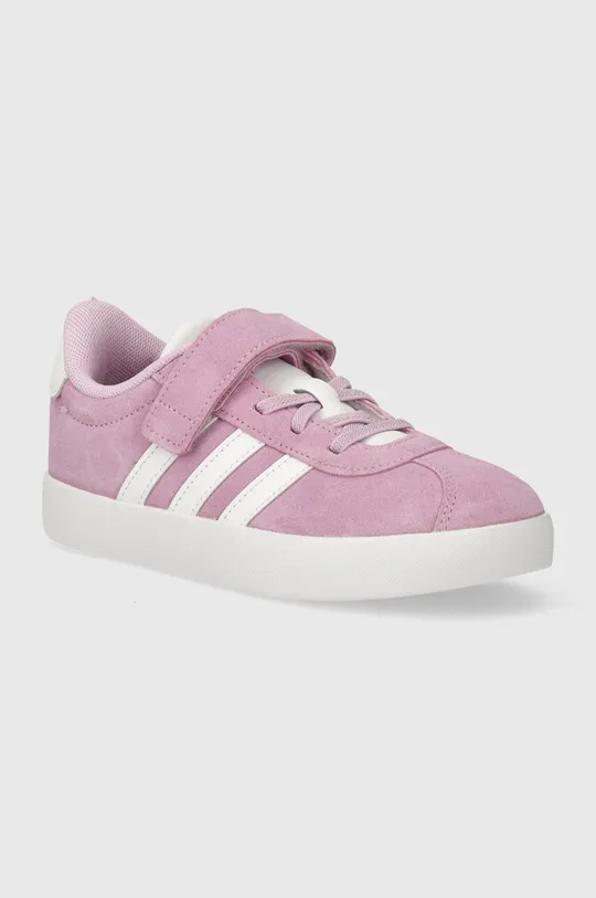 фиолетовой Детские замшевые кроссовки adidas VL COURT 3.0 EL C Для девочек