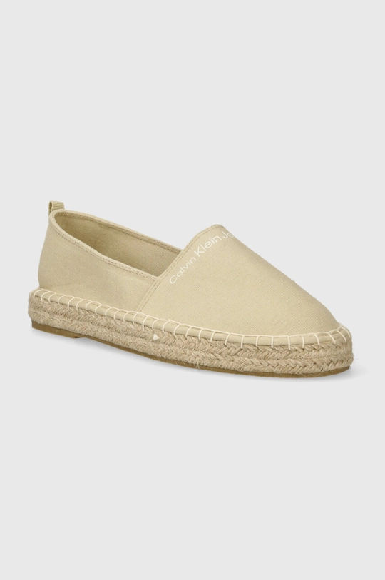 beżowy Calvin Klein Jeans espadryle dziecięce Dziewczęcy