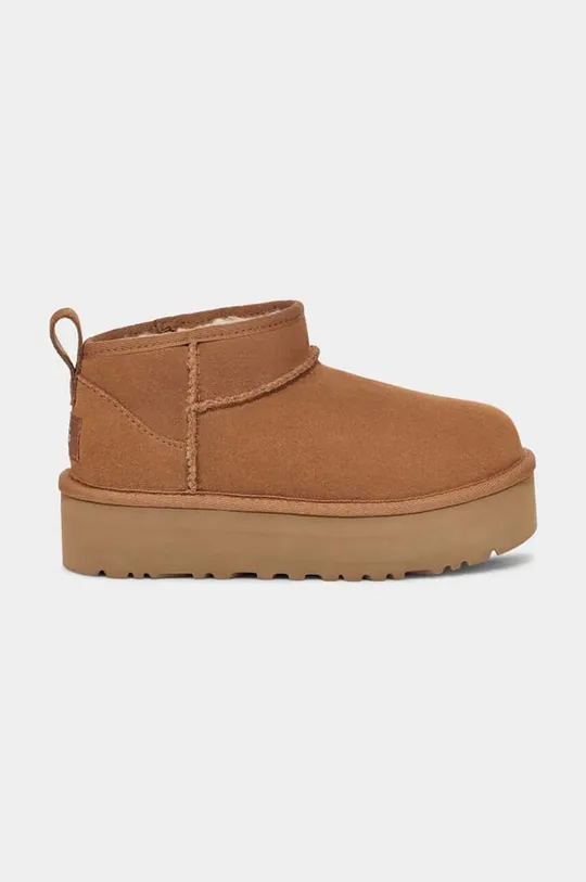 hnedá Detské semišové snehule UGG CLASSIC ULTRA MINI PLATFORM Dievčenský