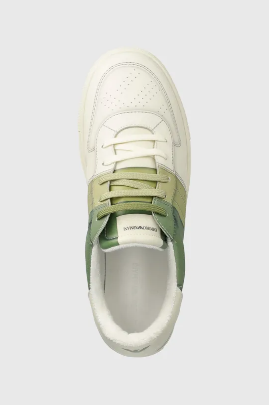 zielony Emporio Armani sneakersy skórzane