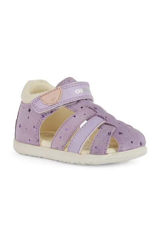 Detské kožené sandále Geox SANDAL MACCHIA fialová