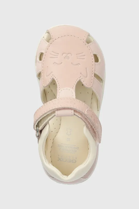 ružová Detské kožené sandále Geox SANDAL MACCHIA