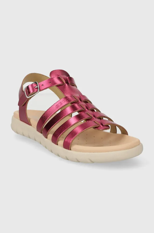 Detské kožené sandále Geox SANDAL SOLEIMA fialová