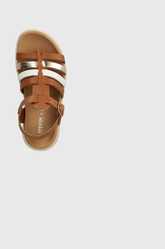 hnedá Detské kožené sandále Geox SOLEIMA