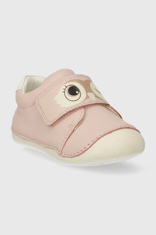 Δερμάτινα παιδικά κλειστά παπούτσια Geox TUTIM ροζ