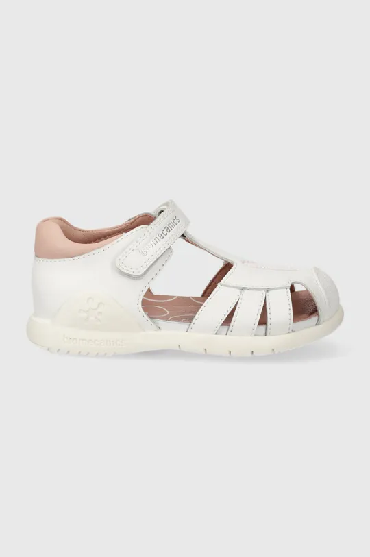 biela Detské kožené sandále Biomecanics Dievčenský