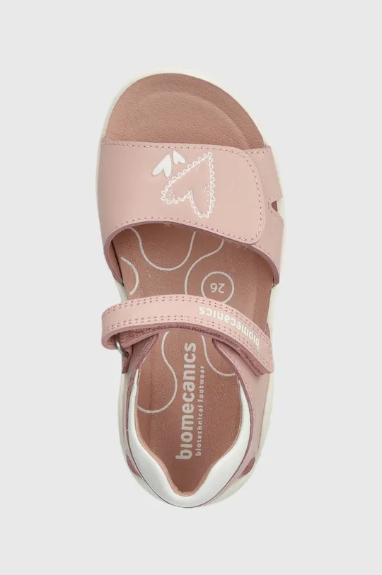 ružová Detské kožené sandále Biomecanics