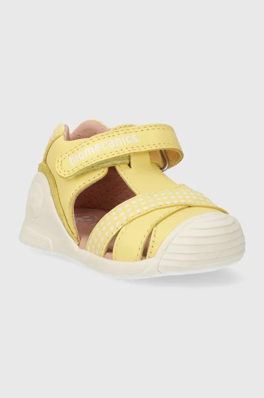 Detské kožené sandále Biomecanics žltá