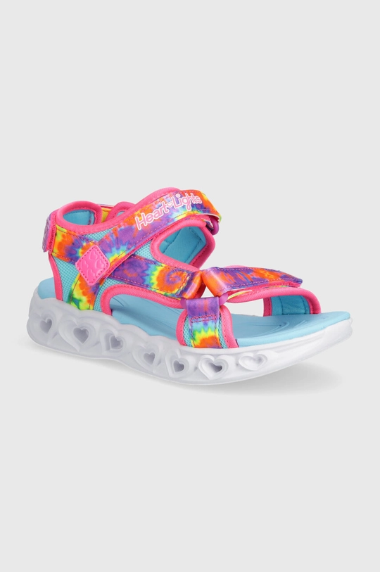 różowy Skechers sandały dziecięce HEART LIGHTS SANDALS COLOR GROOVE Dziewczęcy