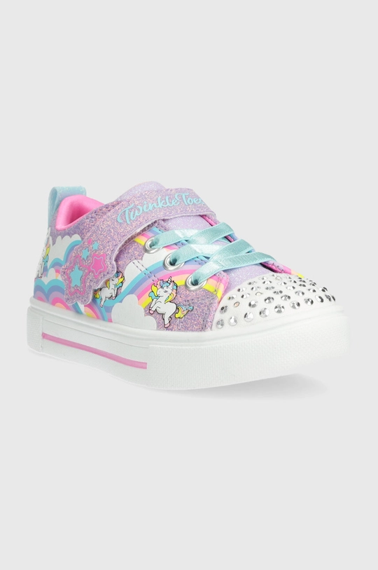 Παιδικά πάνινα παπούτσια Skechers TWINKLE SPARKS JUMPIN CLOUDS μωβ